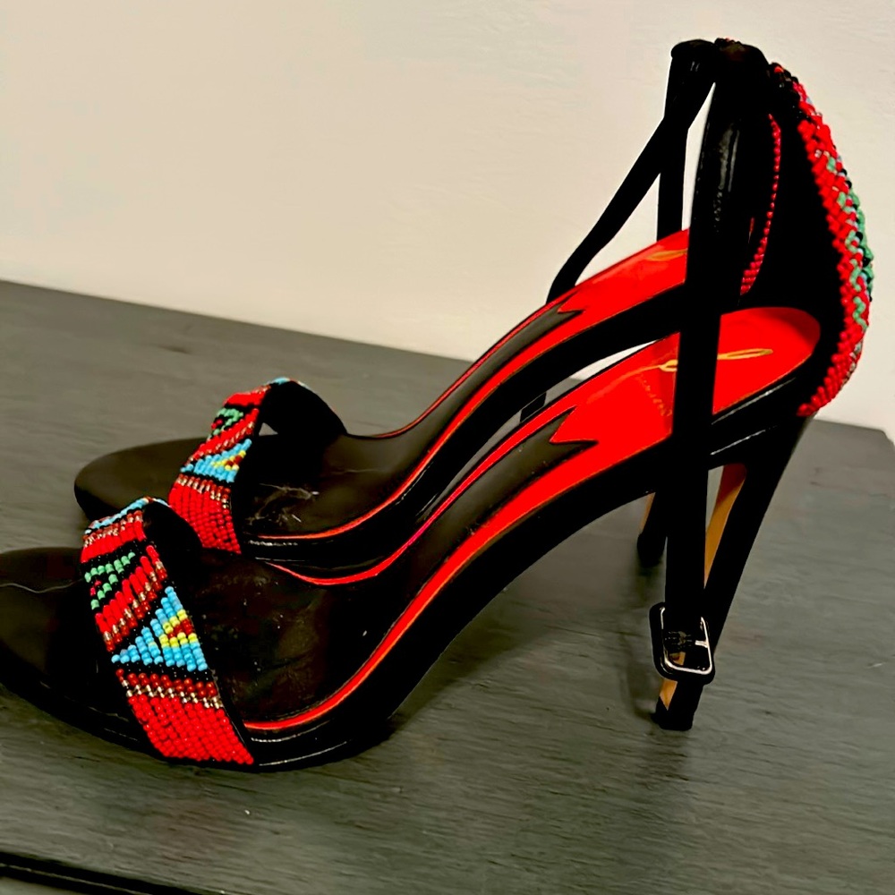 Lightly worn Brian Atwood beaded heels
